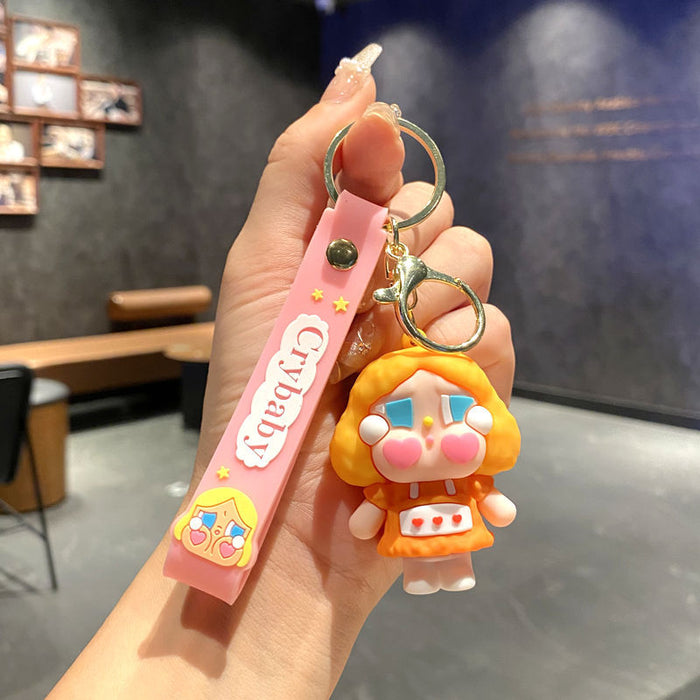 Wholesale Tear doll cartoon keychain cute  doll children' s school bag pendant keychain claw machine small gift