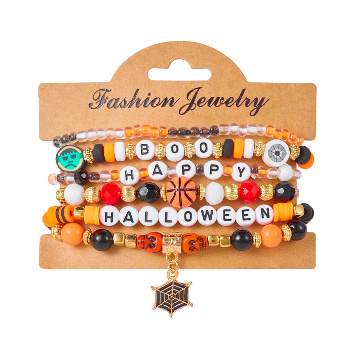 Wholesale  Bracelets Bat Pumpkin  Pendant Bracelet Crystal Soft y Beaded Jewelry