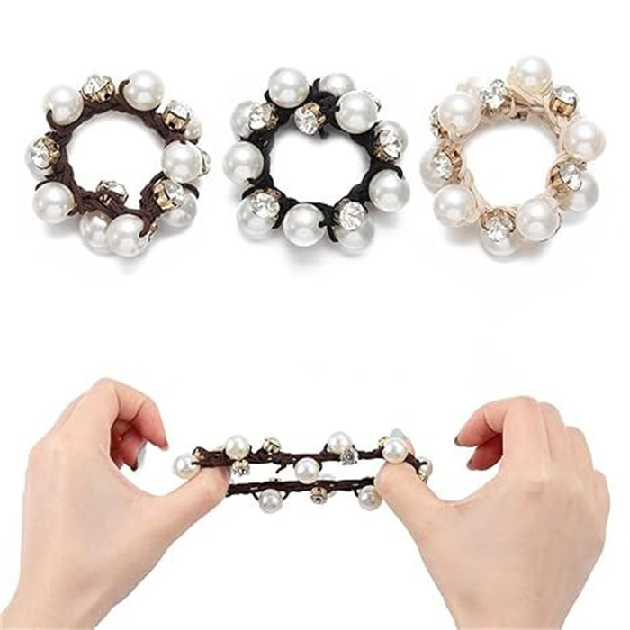 Wholesale Simple Pearl Rhinestone Hair Scrunchies JDC-HS-Zhenr002