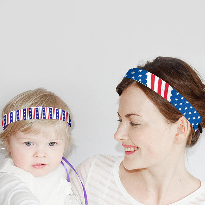 Wholesale 10PCS American Flag Independence Day Children's Sports Stretch Polyester Headband JDC-HD-GuanY009