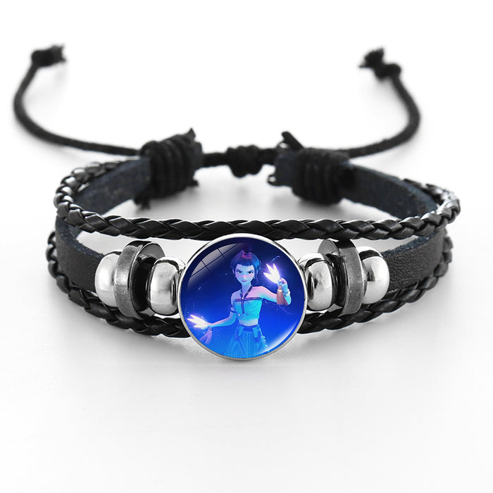 Wholesale KPOP Couple leather braided black bracelet