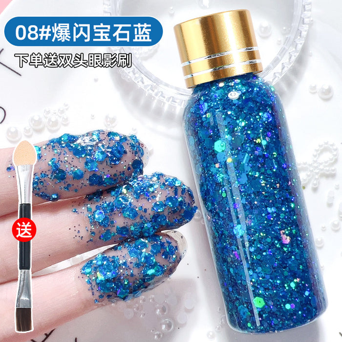 Wholesale Shiny Liquid Big Sequins Burst Stage Makeup Show Hair Face Glue Free Gel Glitter Powder Eye Shadow Makeup JDC-EY-SN005