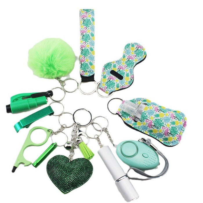 Wholesale Multifunctional Plush Diamond Heart 5-piece Keychain 12-piece Set JDC-KC-TouMS038