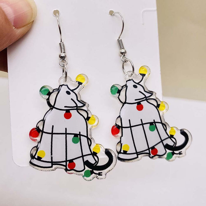 Wholesale Christmas creative acrylic earrings personalized colorful elk earrings