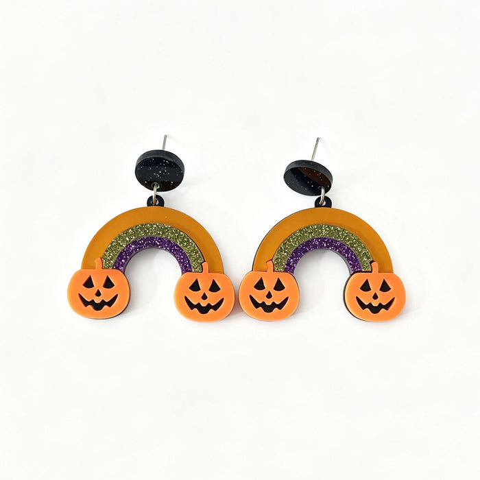 Wholesale  Skull Pumpkin Acrylic Earrings For Women Retro Handmade Dangle Earrings Party Gift Fashion Accessory
