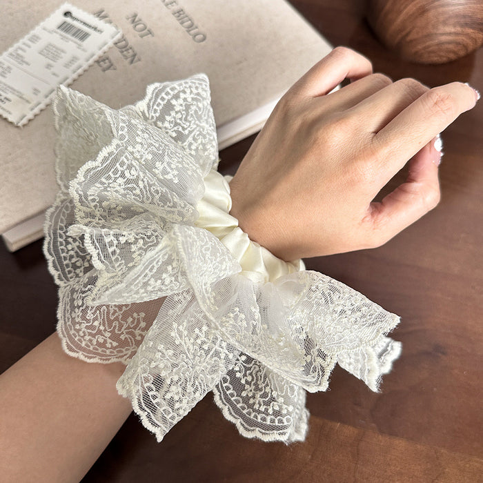 Wholesale Lace Skirt Large Intestine Hair Ring Sense Elegant Tie Low Pony Tail Hair Rope