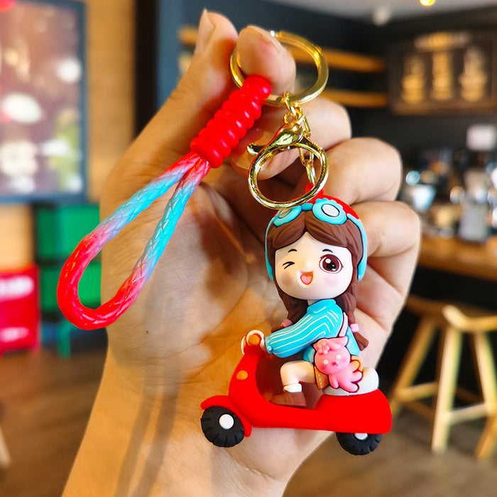 Wholesale Cartoon Tram 3D Rubber Keychain JDC-KC-Tingm054