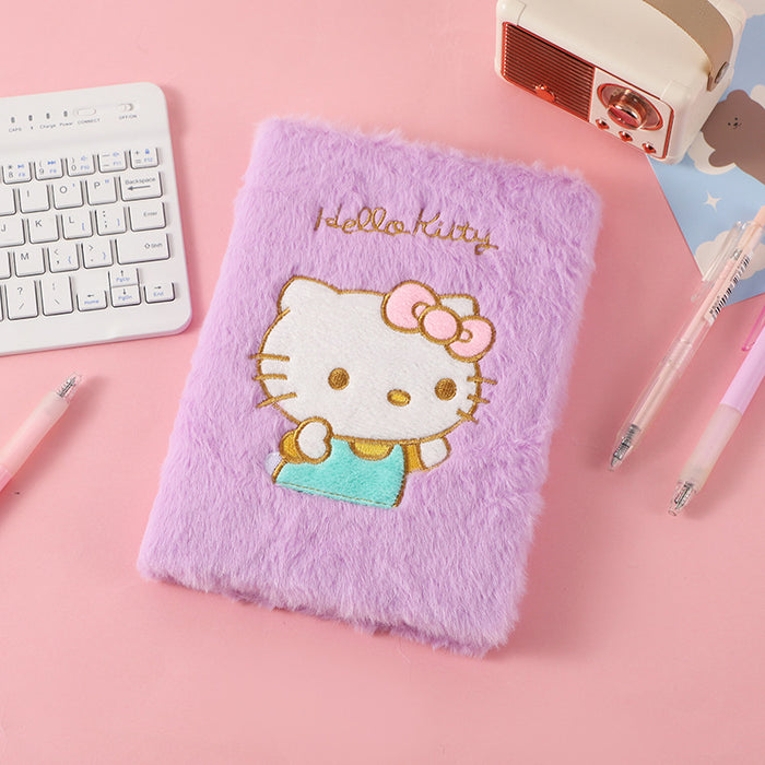 Wholesale Cartoon cat plush notebook new children' s handmade DIY hand ledger cute plush notepad