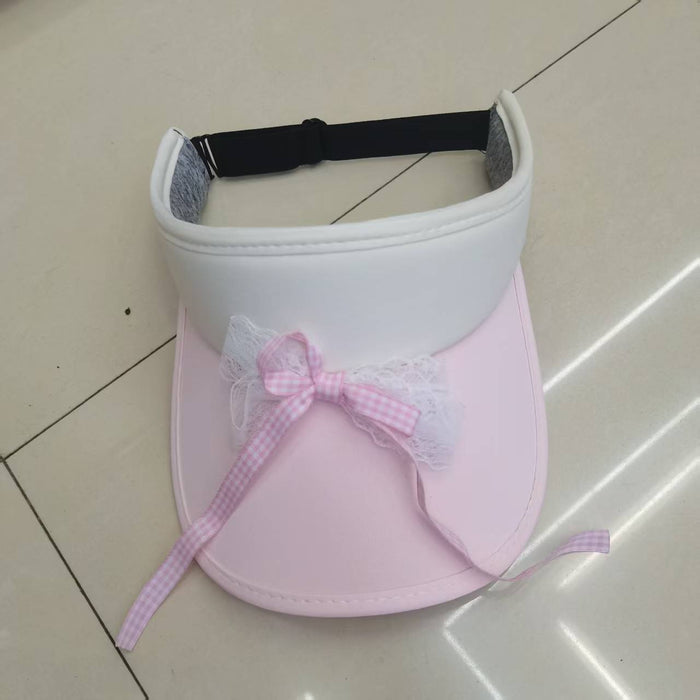 Wholesale Butterfly knot color blocked empty top sun hat, new casual versatile sun protection and UV protection sun hat