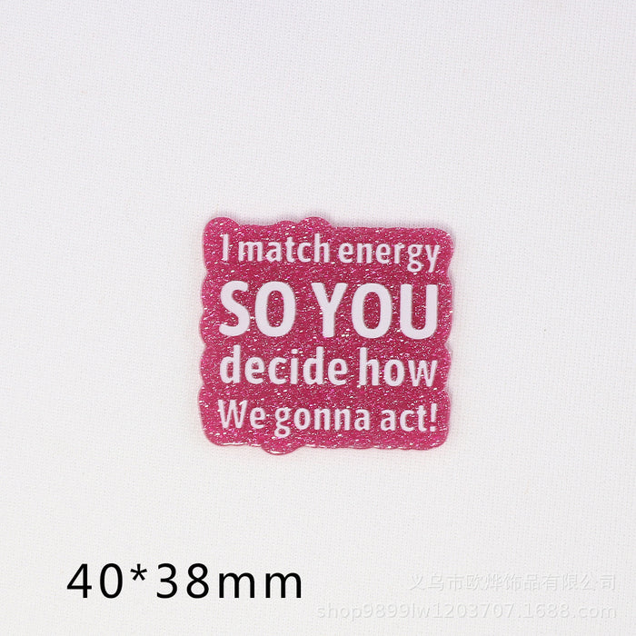 Wholesale Cartoon Letter Beverage Acrylic Pin DIY Patch Accessories JDC-FK-OuYie006