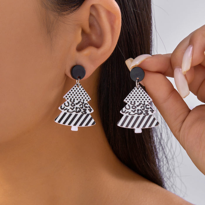 Wholesale Christmas series earrings Nutcracker  lights Christmas tree elk cane acrylic earrings