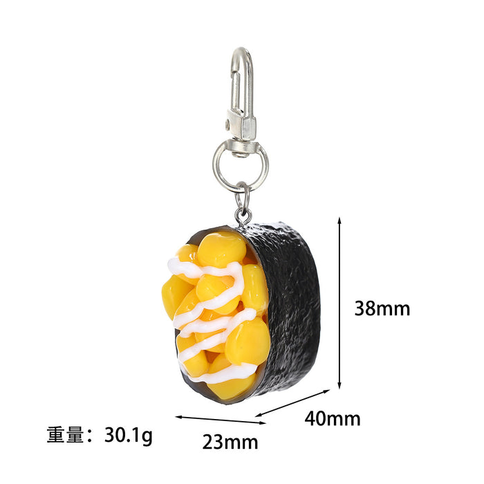 Wholesale PVC Sushi Keychain Food Toy Accessory for Bag Charm or DIY Craft Gift MOQ≥2