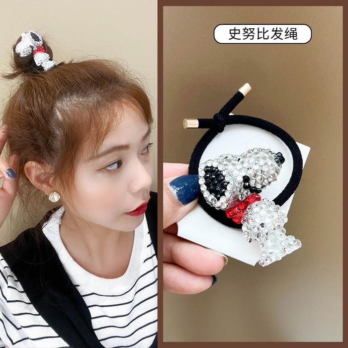 Wholesale full diamond hairpin rhinestone hair band cute cartoon hair tie cover