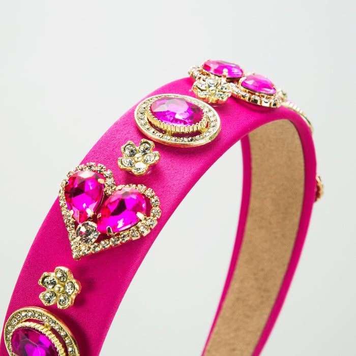 Wholesale Glass rhinestone heart-shaped headband for Valentine' s Day