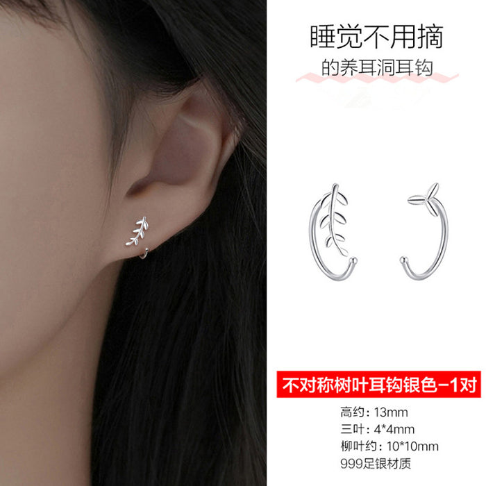 Wholesale Foot silver hollow ear hook with niche design, pure silver earrings, earring studs, jewelry