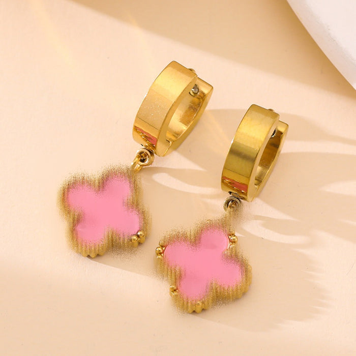 Wholesale Tassel Lucky Four Leaf Clover Earrings