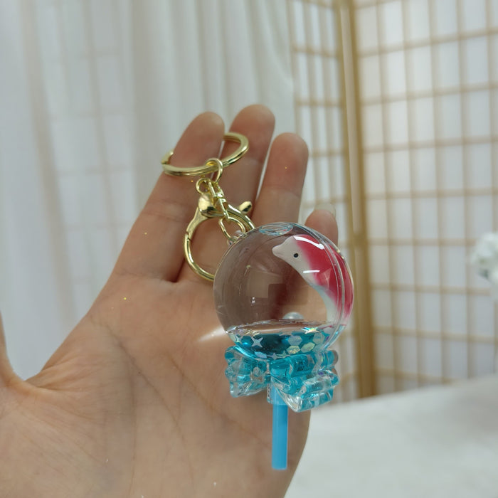 Wholesale Oil-Filled Bottle Aquarium Marine Animal Keychain