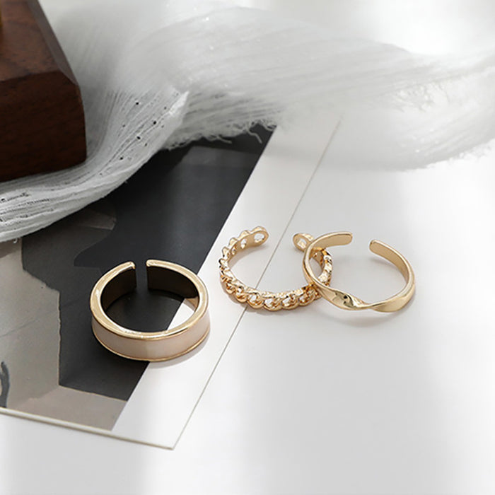 Wholesale Fashion Circle Ring Three Piece Set Combination Personalized Opening Adjustable Finger Ring