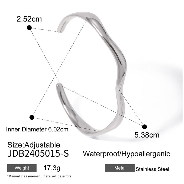 Wholesale Stainless Steel Irregular Texture Spherical Open Titanium Steel Bracelet