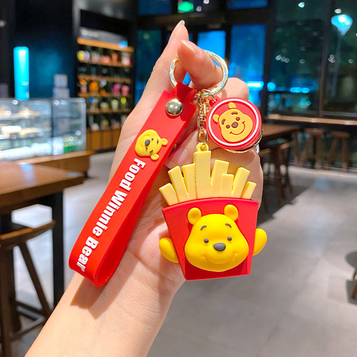 Wholesale  bag pendant car key chain doll machine push keychain