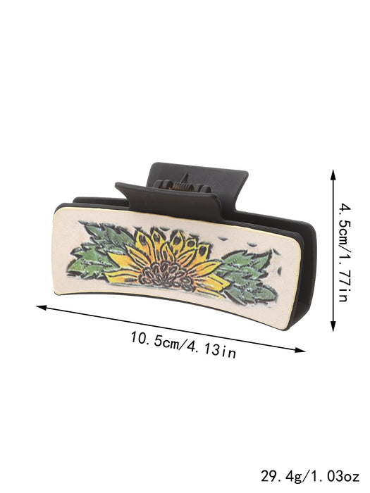 Wholesale Western Wind Cactus Sunflower Pattern Grab Clip Women Shark Clip Hairpin