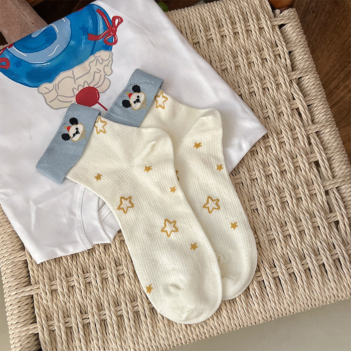 Wholesale College style ruffled cute cartoon combed cotton