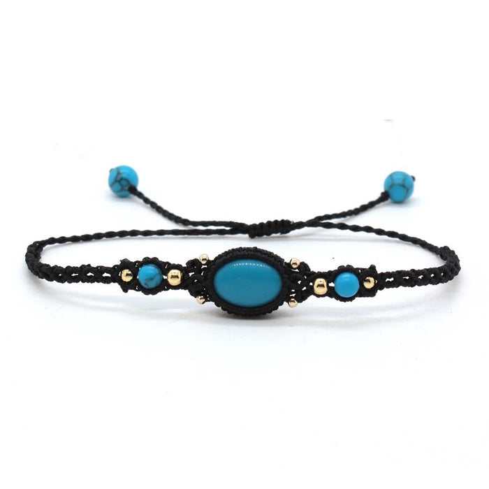 Wholesale Minimalist Amethyst Gemstone Bracelet Oval Braided Stretchable Design Everyday Jewelry Accessory For Women Boutique Resale Gift