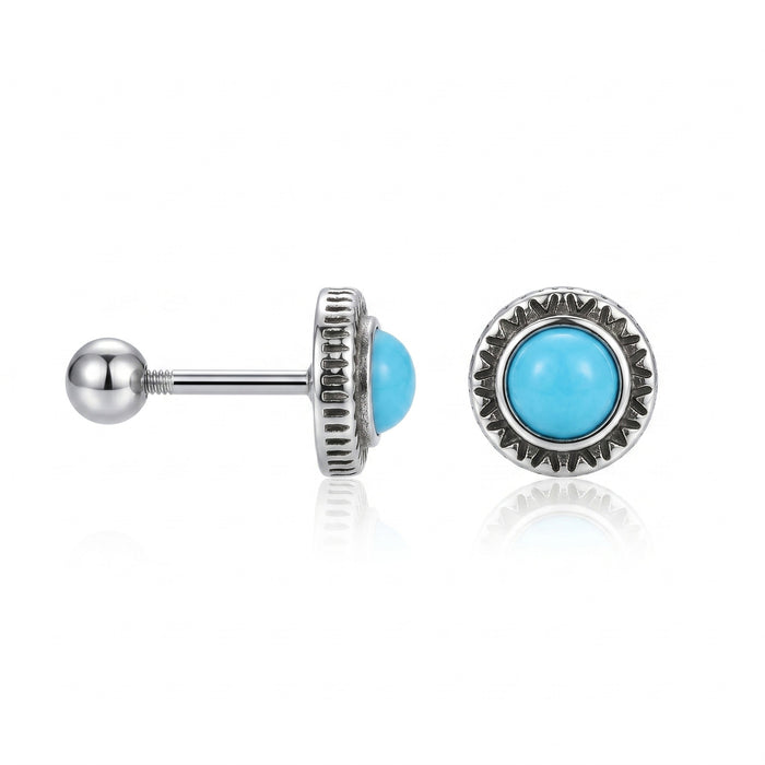 Wholesale Turquoise Geometric Hoops Trendy Design Earrings