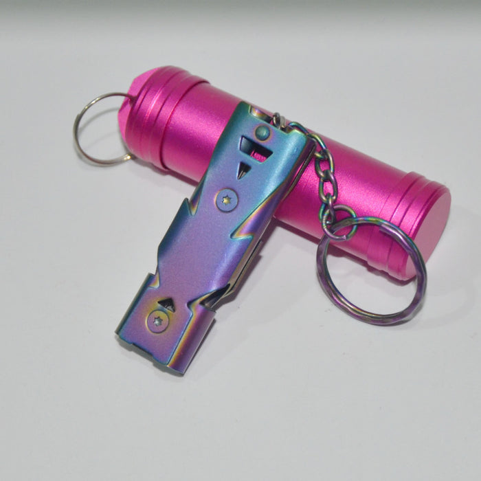 Wholesale Aluminum Alloy Double Tube Whistle Keychain JDC-KC-KB028