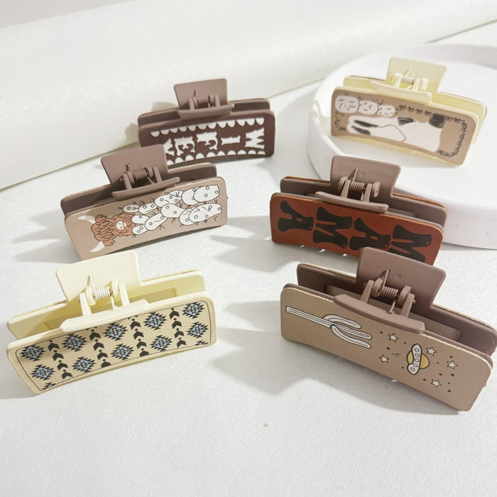 Wholesale Retro Hairpin Printed  GrabberHair Clips