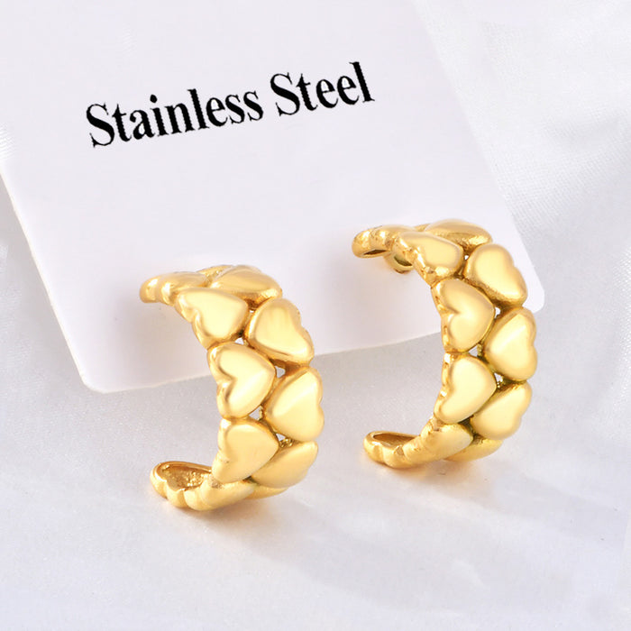 Wholesale Heart-Shaped C-Curve Earrings,  Creative and Unique Ear Accessories
