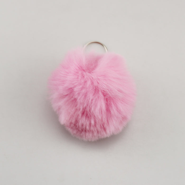 Wholesale Light Gray F Pom Pom Keychain 8Cm Car Key Accessory Boutique Gift