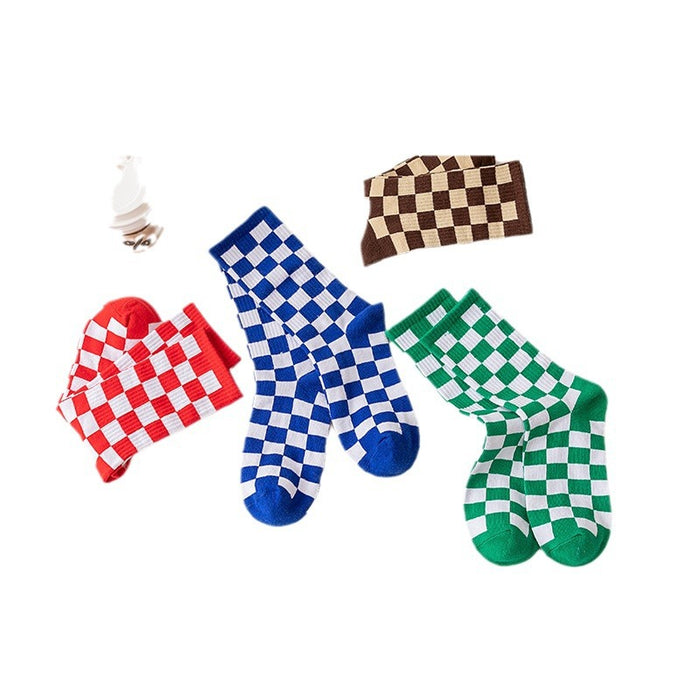 Wholesale Checkerboard Cotton Socks JDC-SK-JiaY017