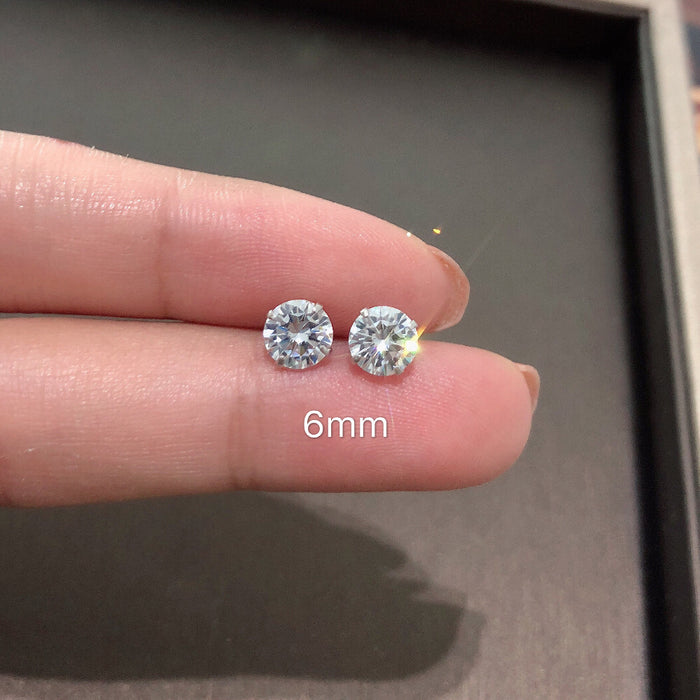 Wholesale  white rhinestone 925 silver needle diamond stud earrings men and women zircon ear bone stud