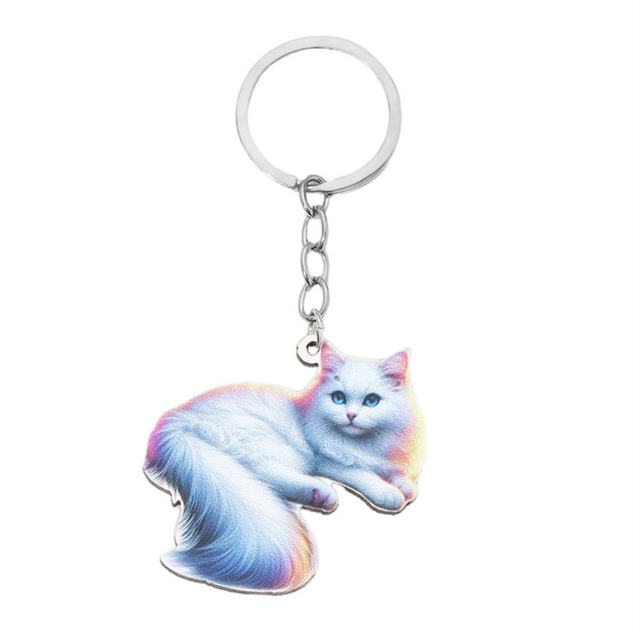 Wholesale Cartoon Kitten Wooden Keychain JDC-KC-RongRui003