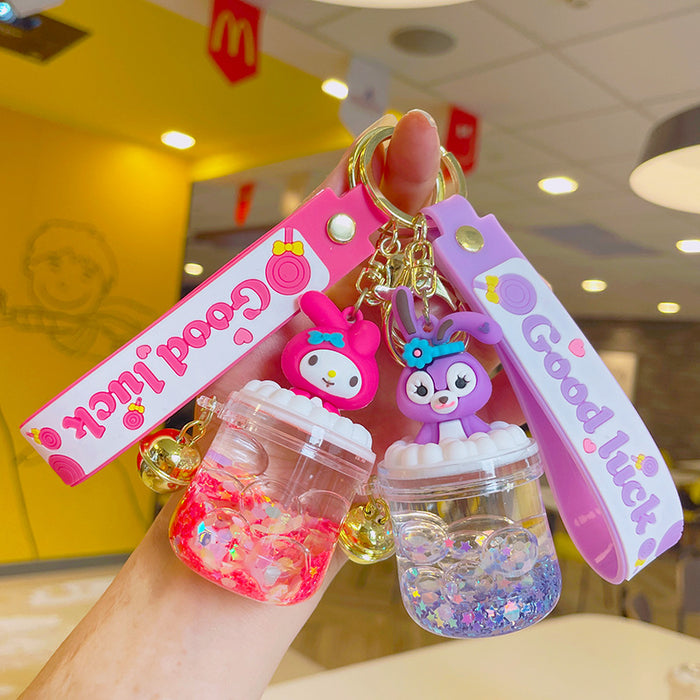 Wholesale Cartoon Doll Acrylic Quicksand Bottle Keychain JDC-KC-LiuFan020