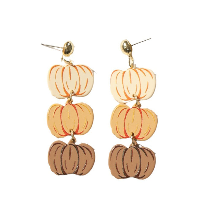Wholesale Thanksgiving Holiday  Pumpkin Earrings Glitter Personality Cute Party Acrylic Earrings