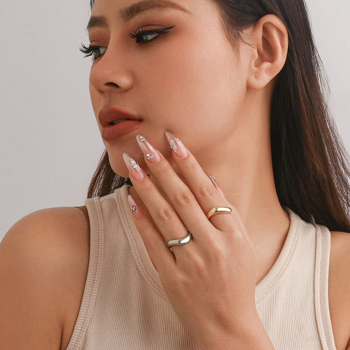 Wholesale Jewelry Round Irregular Curved Ring Smooth Plain Ring