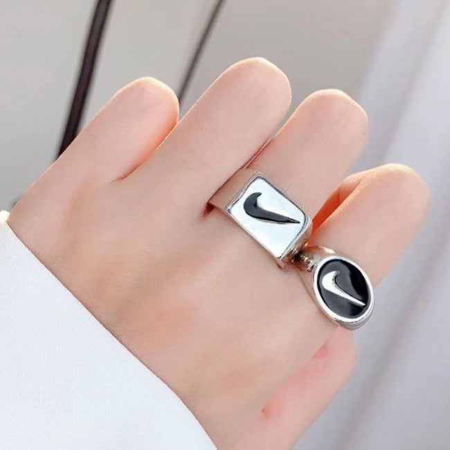 Wholesale Adjustable Tick Symbol Metal Ring JDC-RS-Lanx002