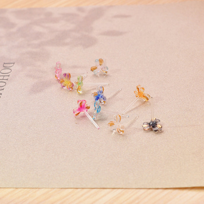 Wholesale Yumo Colored Clover New Earnail Mixed Resin Earring Set Simple
