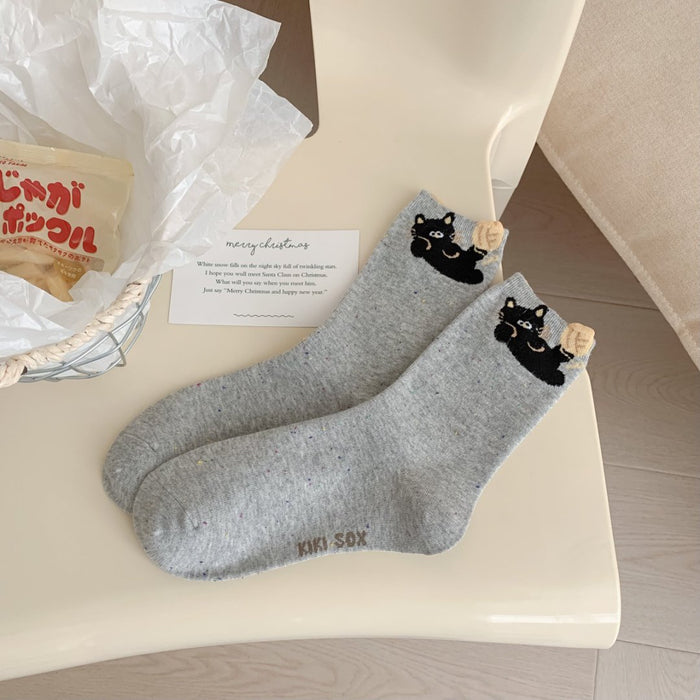 Wholesale New Cute Cartoon Cotton Socks, Mid Tube Socks, Stacked Socks