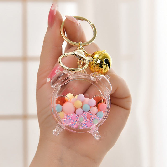 Wholesale Acrylic oil bottle candy Bean astronaut keychain