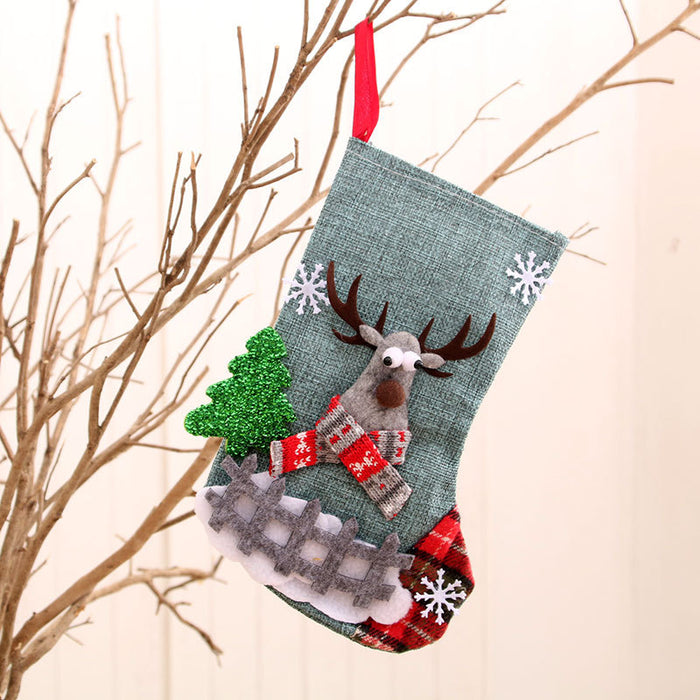 Wholesale Christmas Stockings Christmas Gift Bag Christmas Small Stockings Pendant Christmas Tree Hanging Ornament Bag