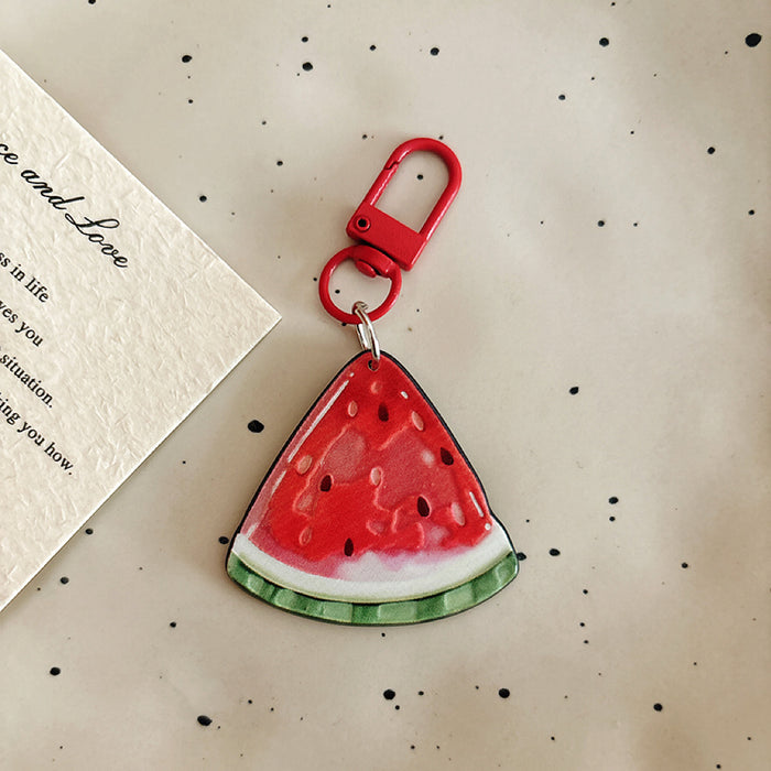Wholesale Acrylic Fruit Slice Keychain Decorative Pendant Fashion Accessory For Girls Gift