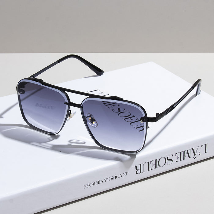 Wholesale Transparent Blue Sunglasses Men's Double Beam Driving Sunglasses Travel Uv Protection