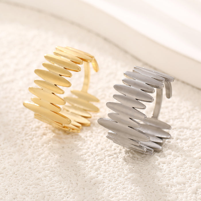Wholesale Stainless steel ring, women's simple and fashionable arrangement, open mouth jewelry