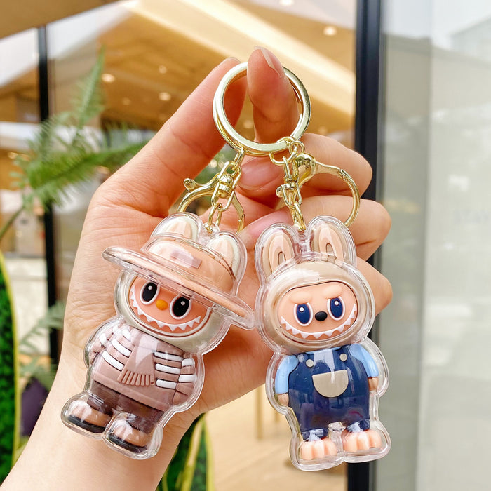 Wholesale Cute cartoon keychains with transparent acrylic shell