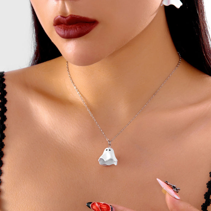 Wholesale  bleeding heart necklace and earrings set all-match ghost  jewelry