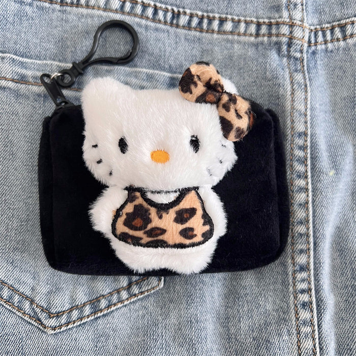 Wholesale Mini portable 3D leopard print square plush wallet