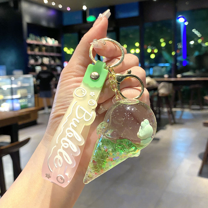 Wholesale Trendy Quicksand Large Shell Keychain Car Key Accessory MOQ≥2
